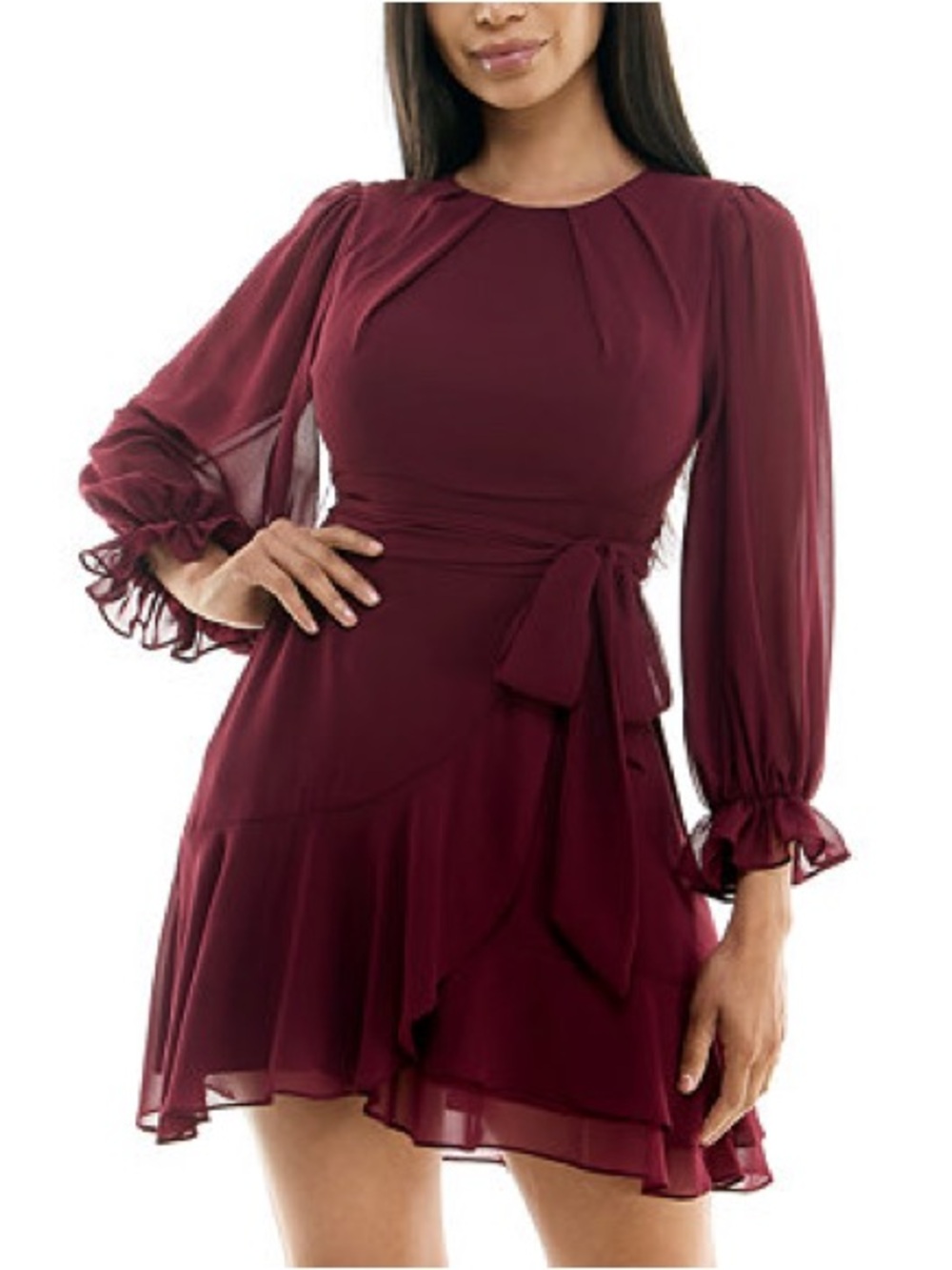 B darlin juniors asymmetrical ruffle dress